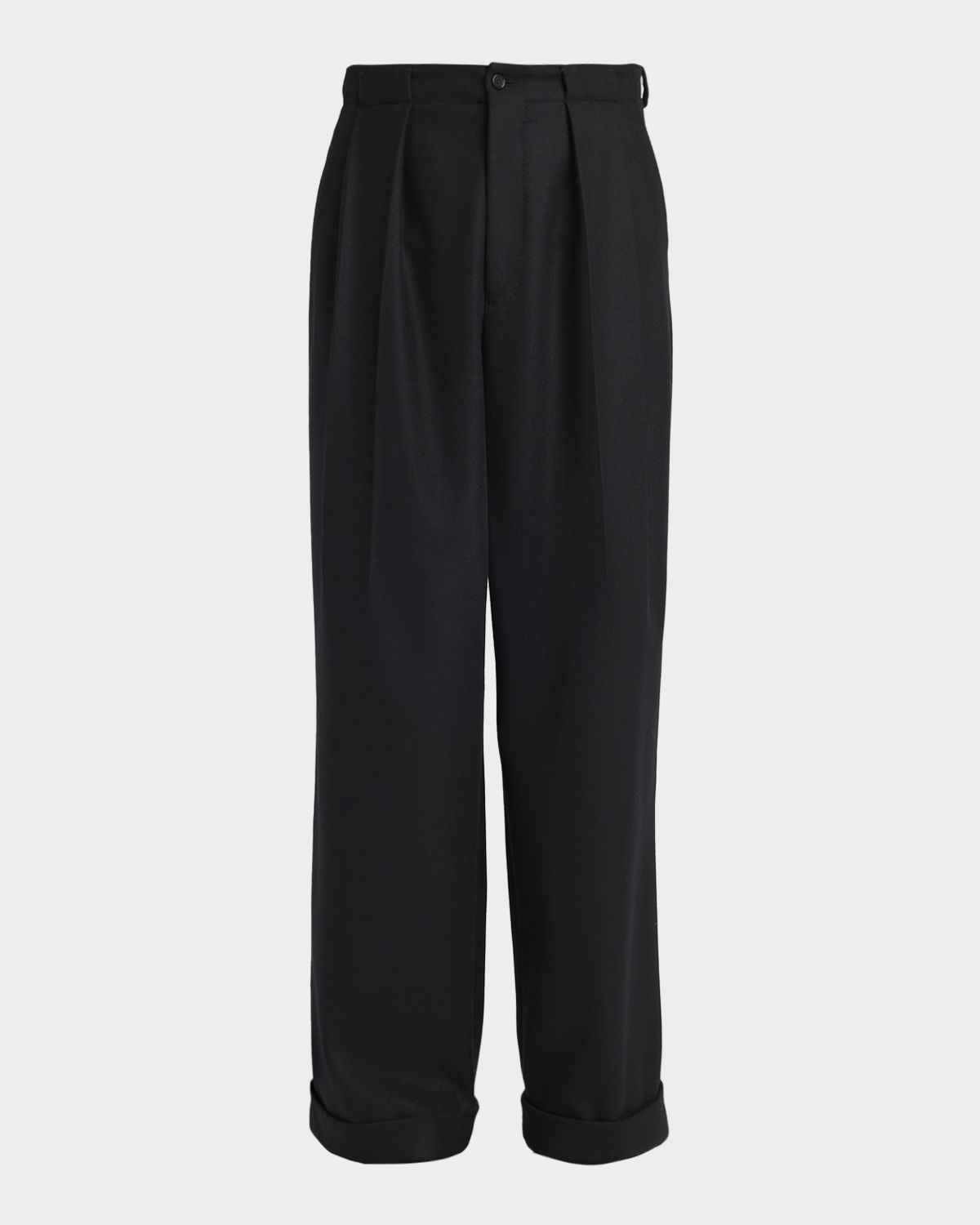 Dolce & Gabbana Men 's Wool Relaxed Fit Double-Pleated Trousers
