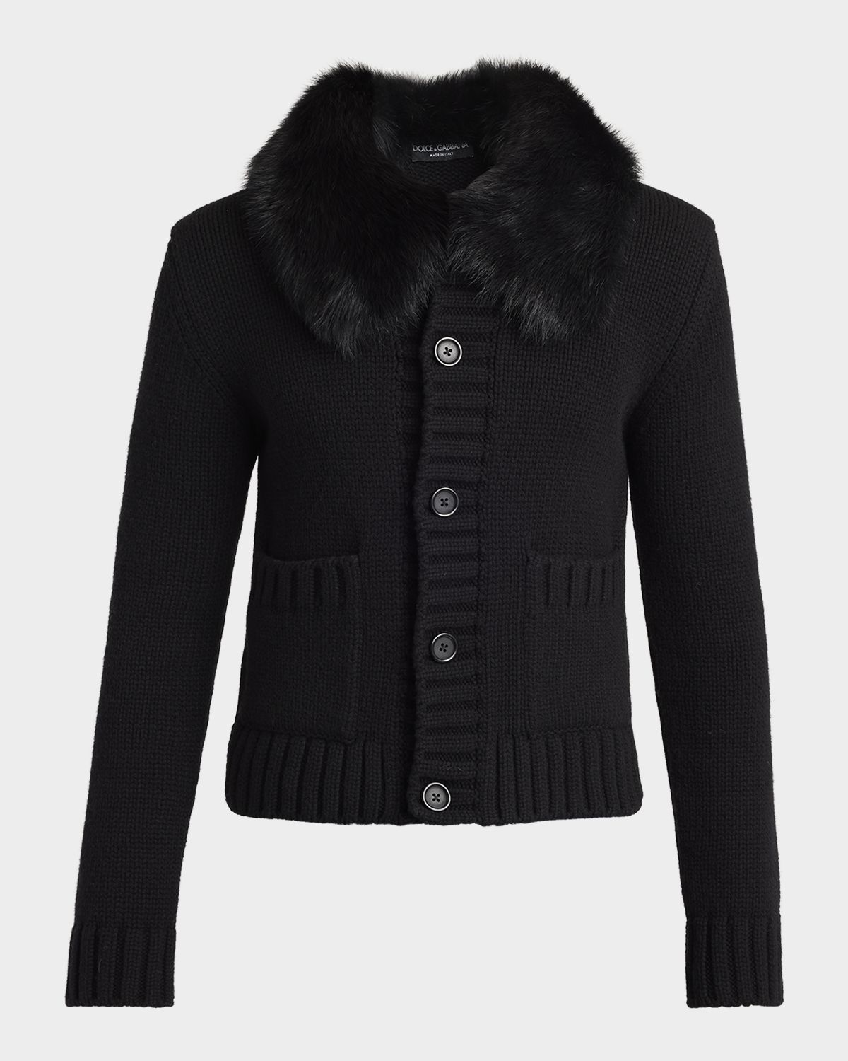 Dolce & Gabbana Men 's Shearling-Collar Wool Jacket