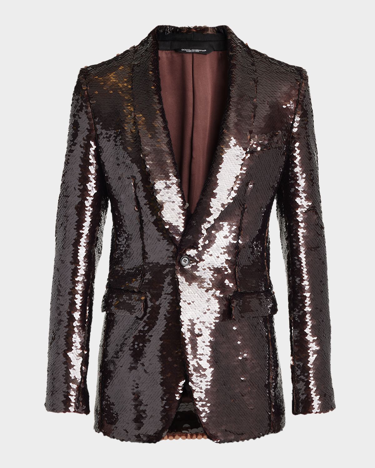 Dolce & Gabbana Men 's Sequin Single-Breasted Shawl Lapel Dinner Jacket
