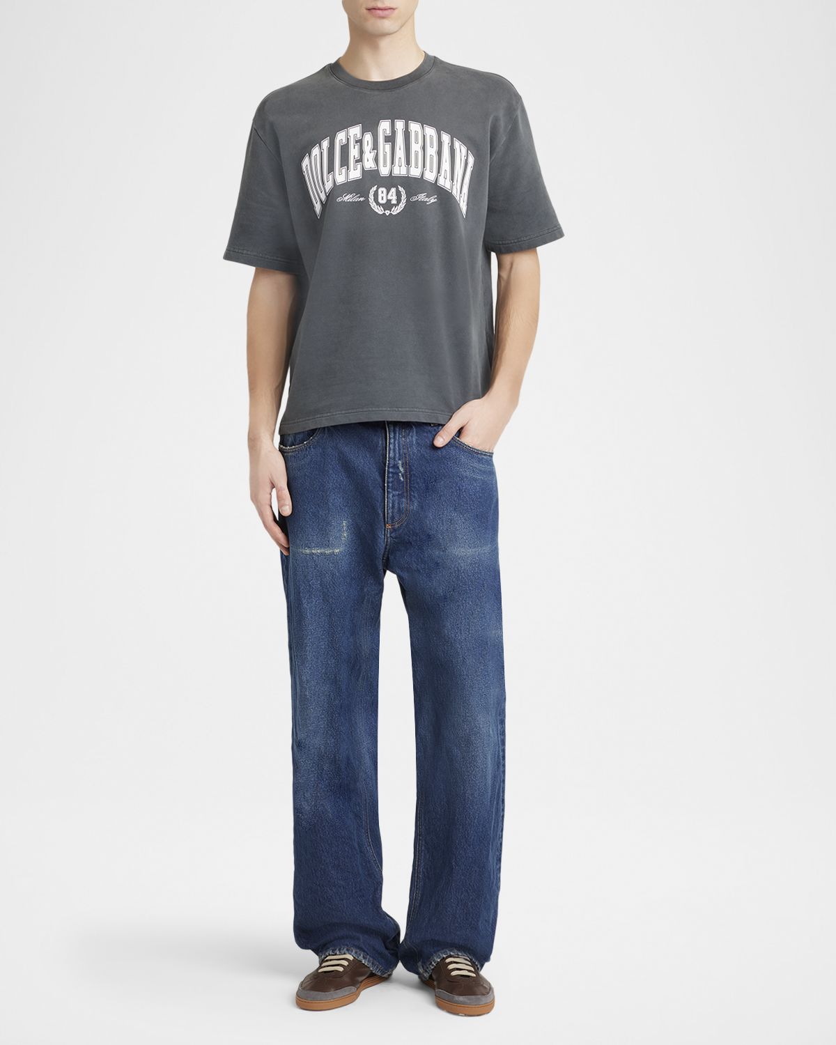 Dolce & Gabbana Men 's Relaxed-Fit Logo Plaque Jeans