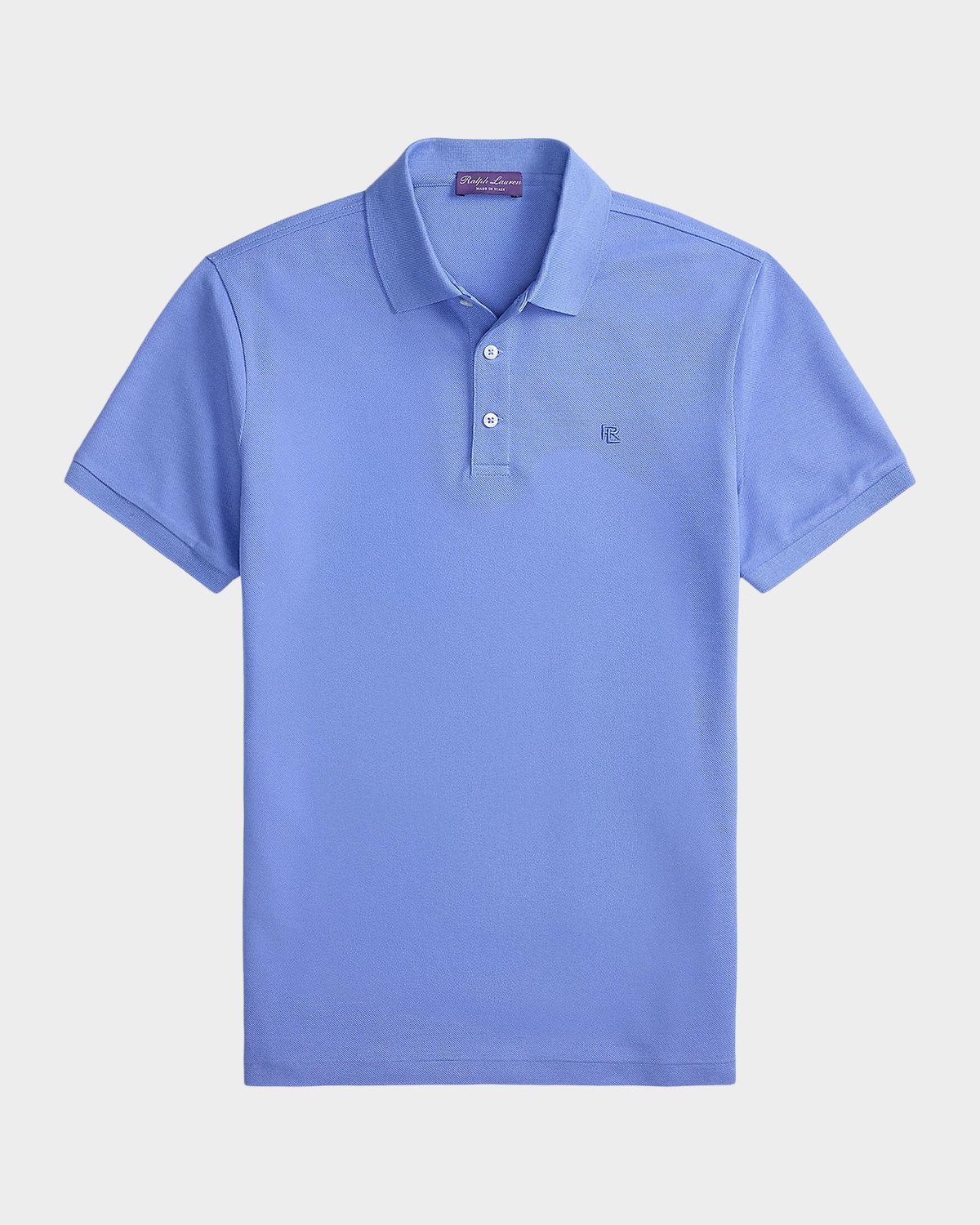 Ralph Lauren Purple Label Men 's Double-Mercerized Pique Monogram Polo Shirt