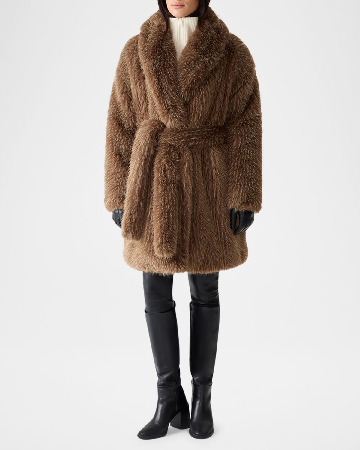Mackage Kacela Faux-Fur Wrap Coat