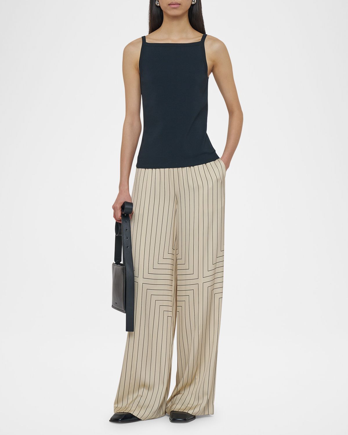 Joseph Square-Neck Viscose Knit Tank