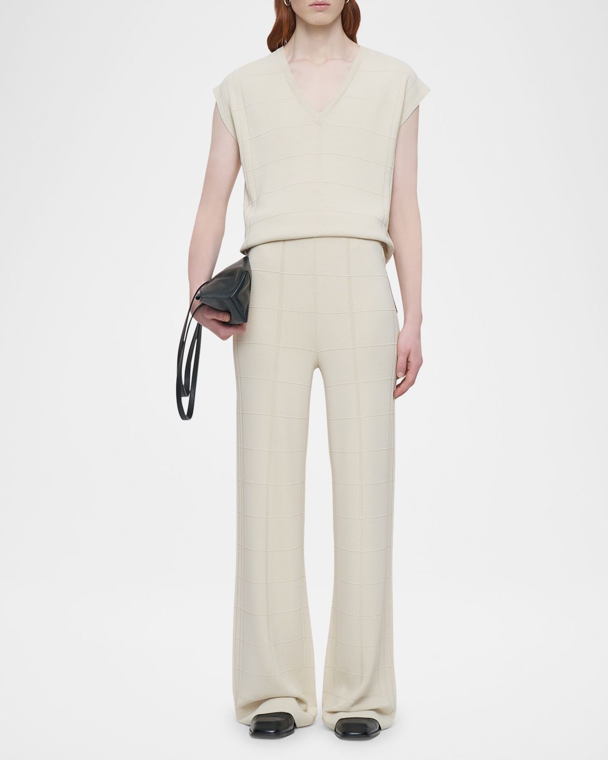 Joseph Straight-Leg Viscose Knit Trousers