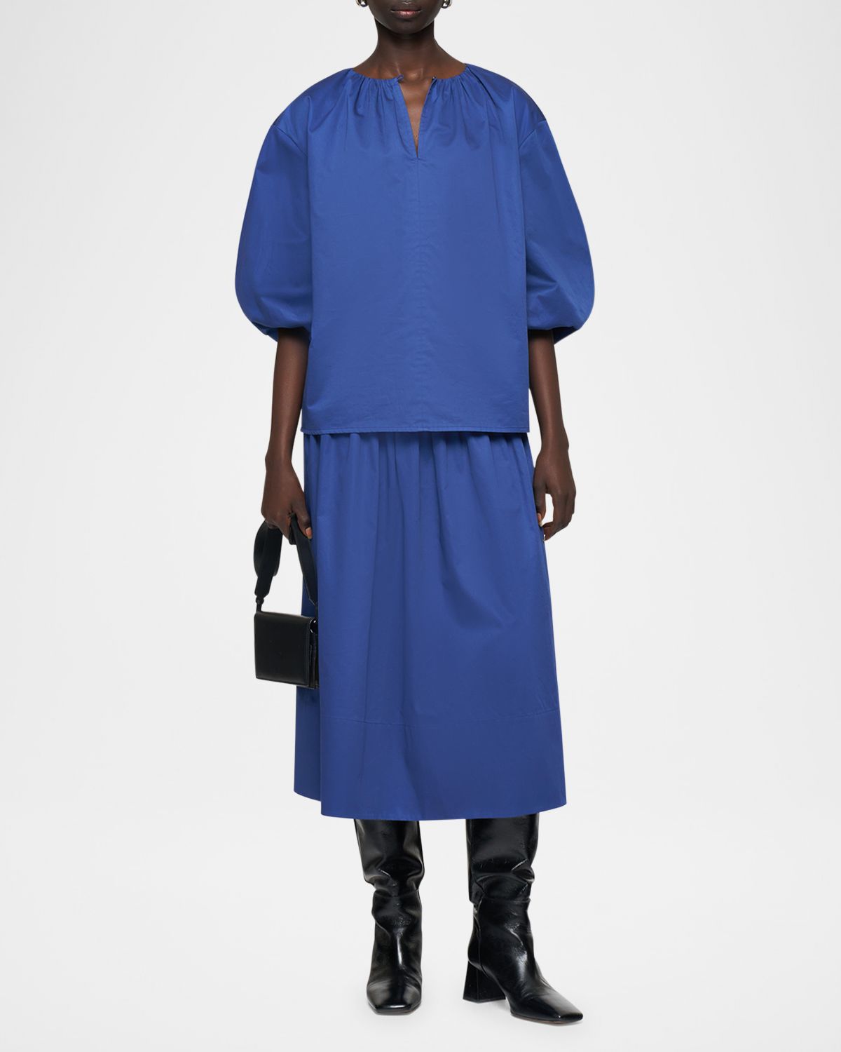 Joseph Godin Balloon-Sleeve Cotton Sateen Blouse