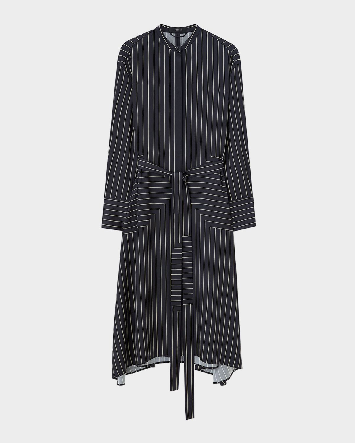 Joseph Orlana Striped Tie-Waist Midi Shirtdress