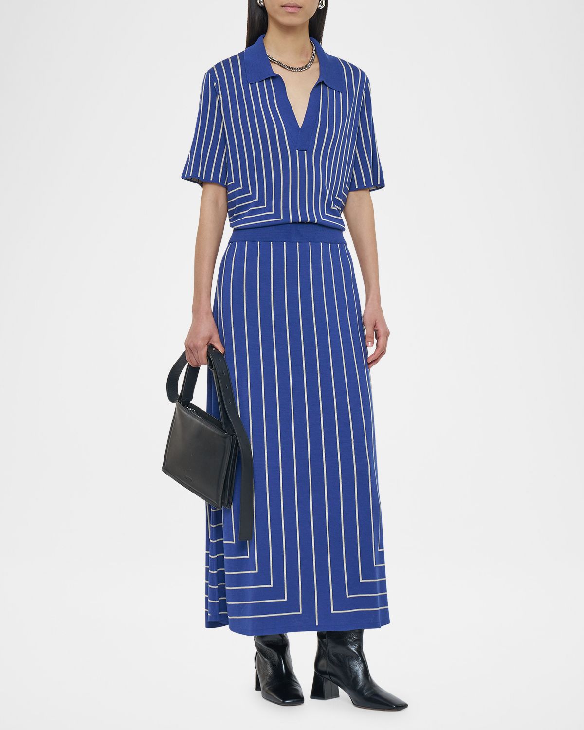 Joseph Geometric Jacquard Knit Maxi Skirt