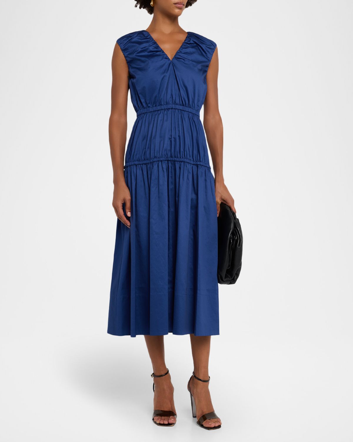 Joseph Sembat Sleeveless Cotton Sateen Midi Dress