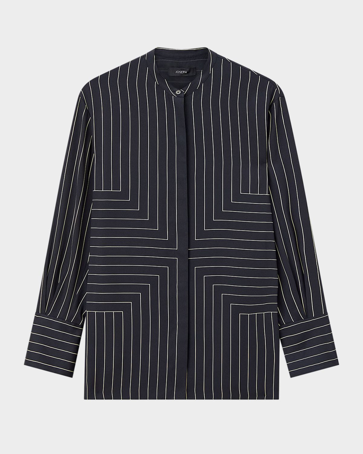 Joseph Athena Geometric Striped Blouse