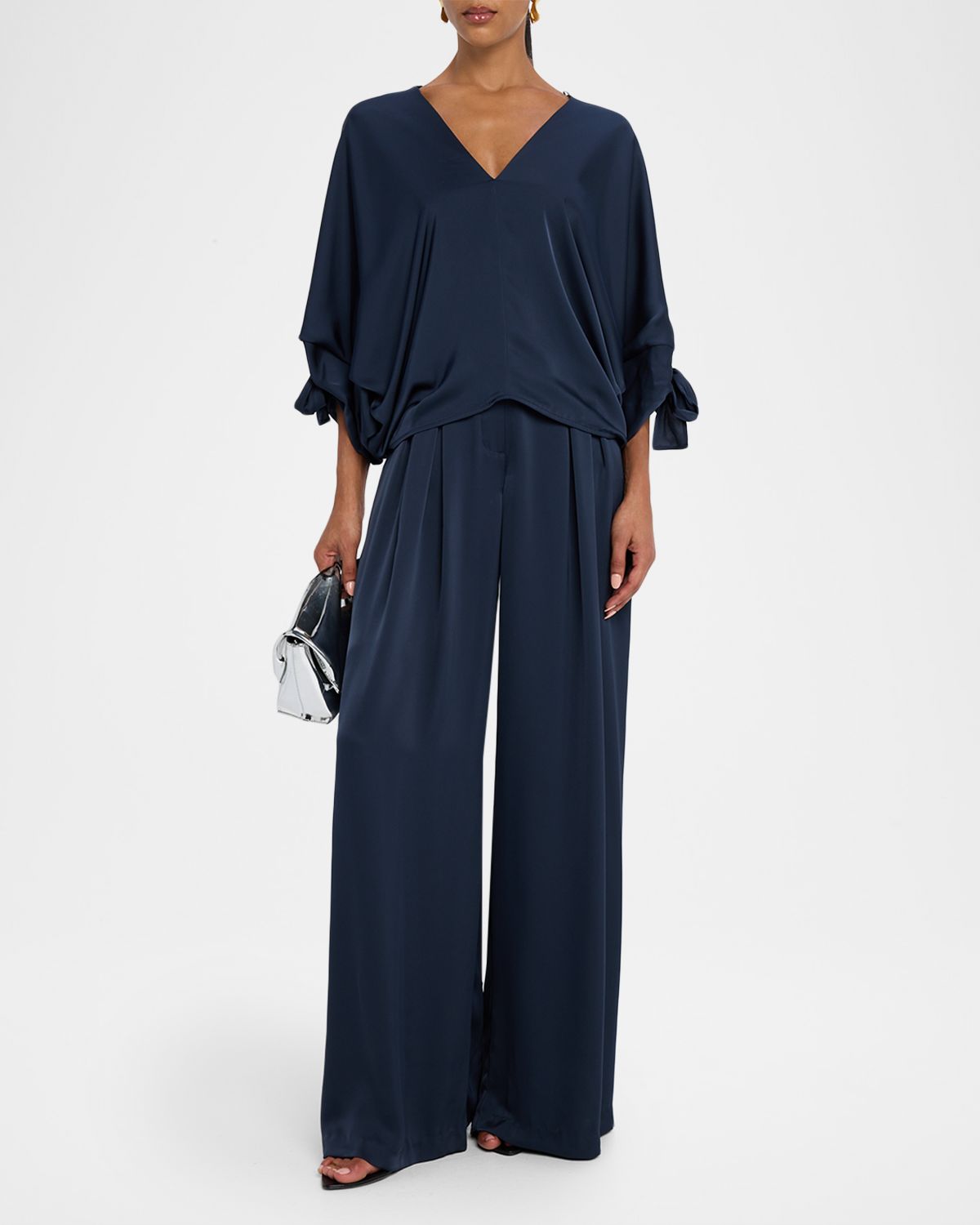 Ramy Brook Oscar Wide-Leg Satin Pants