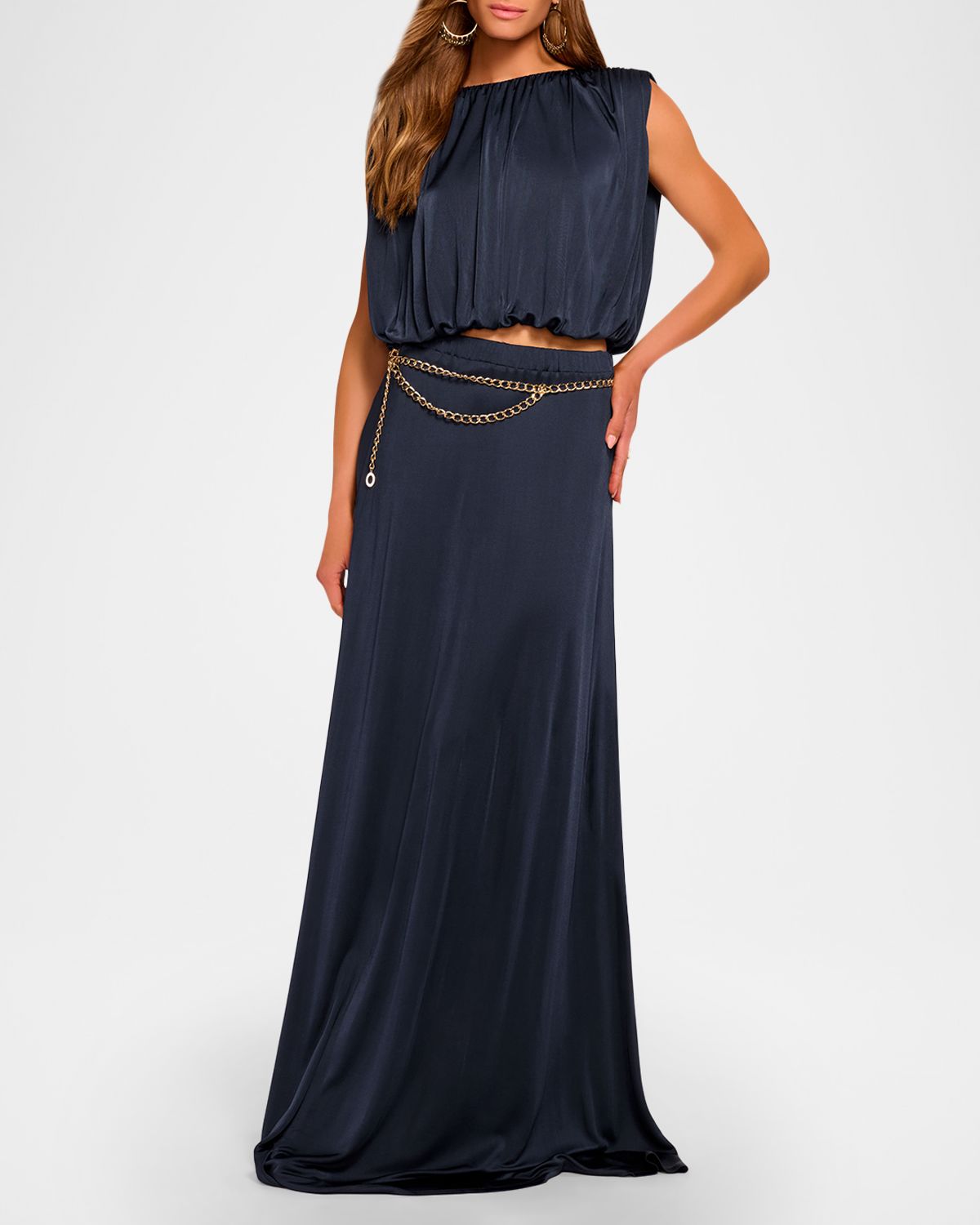 Ramy Brook Chris Satin Maxi Skirt