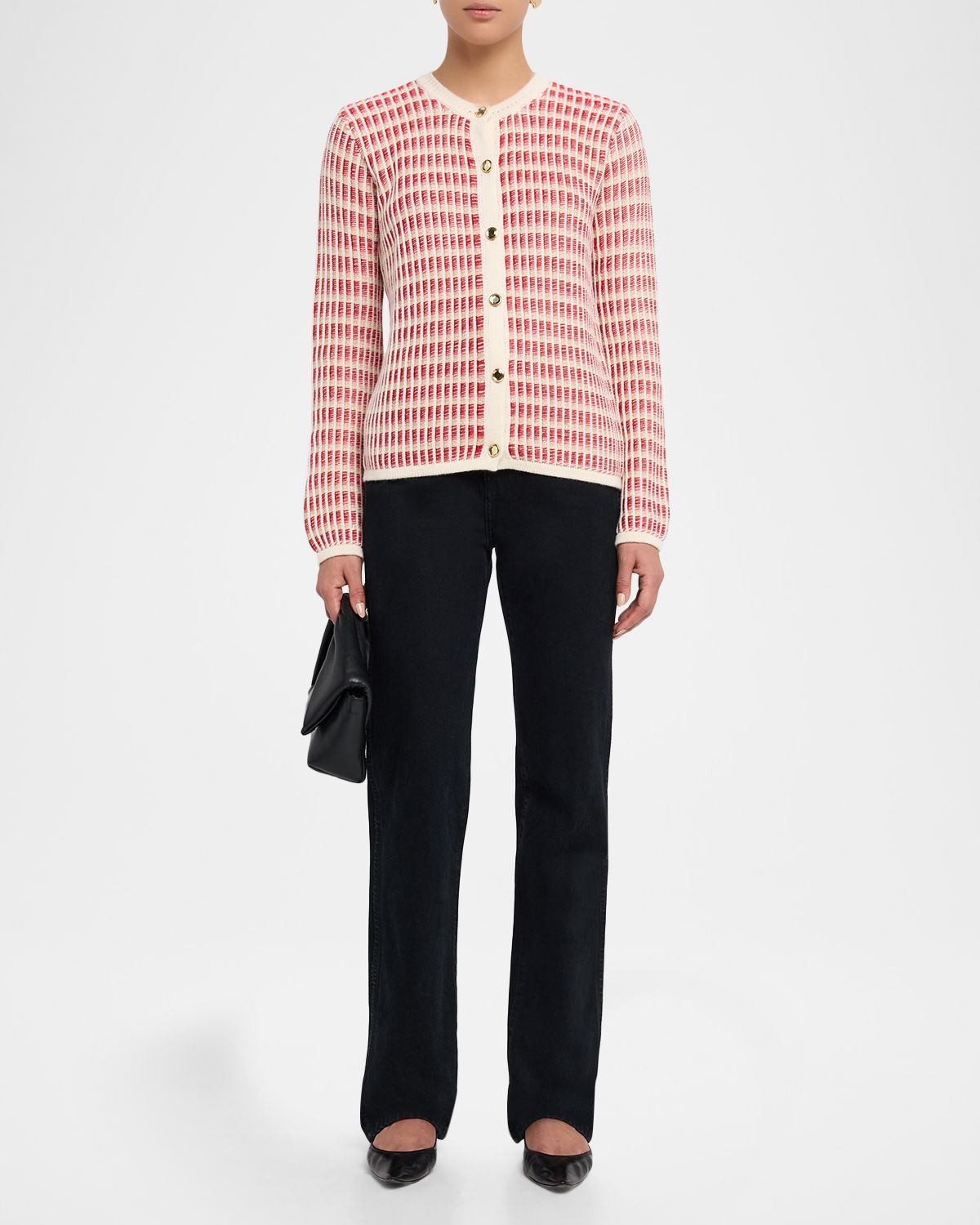 Ramy Brook Ivy Metallic Striped Wool-Blend Cardigan