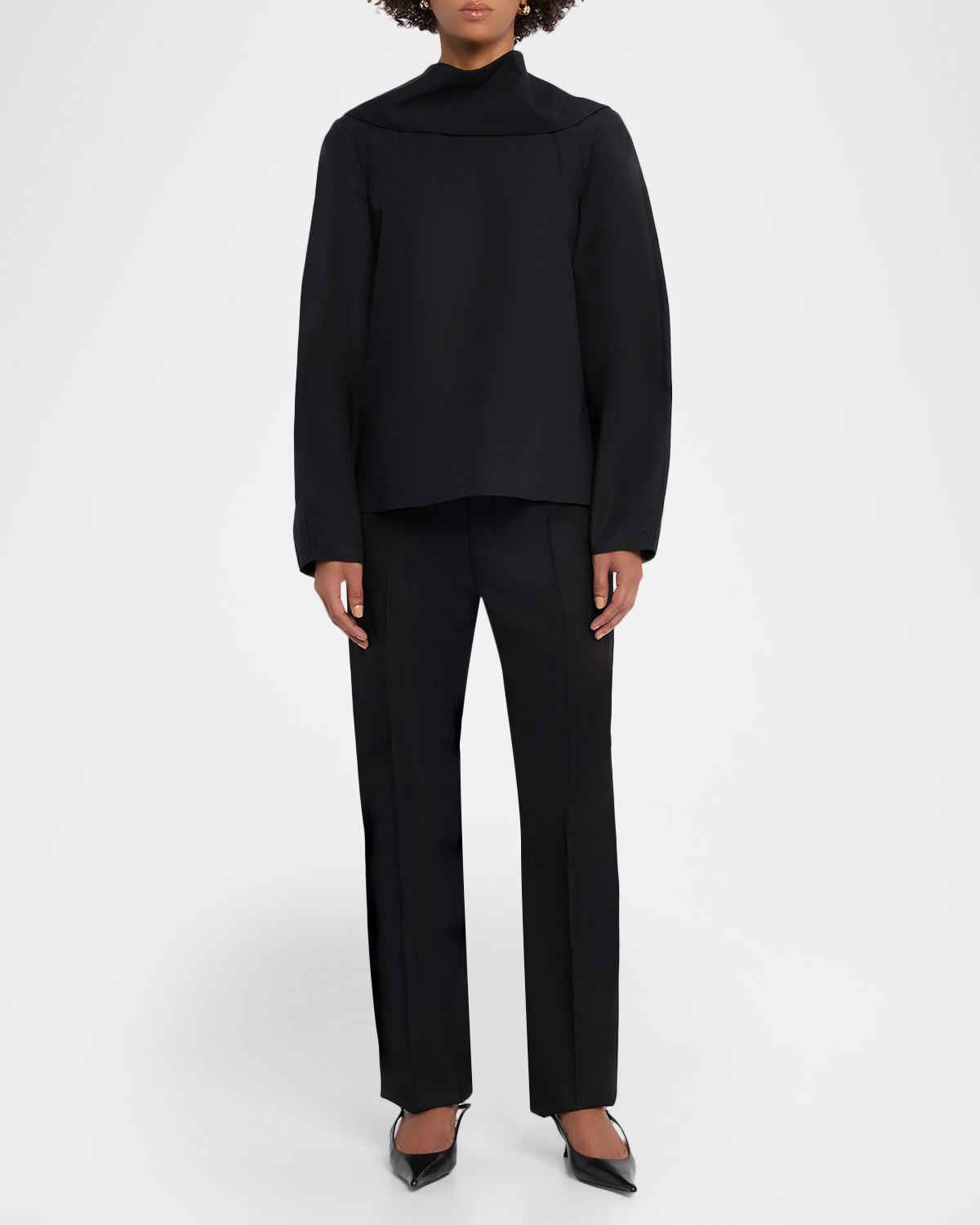Brandon Maxwell The Quinn Poplin Scarf-Neck Top | Thumbnail 5