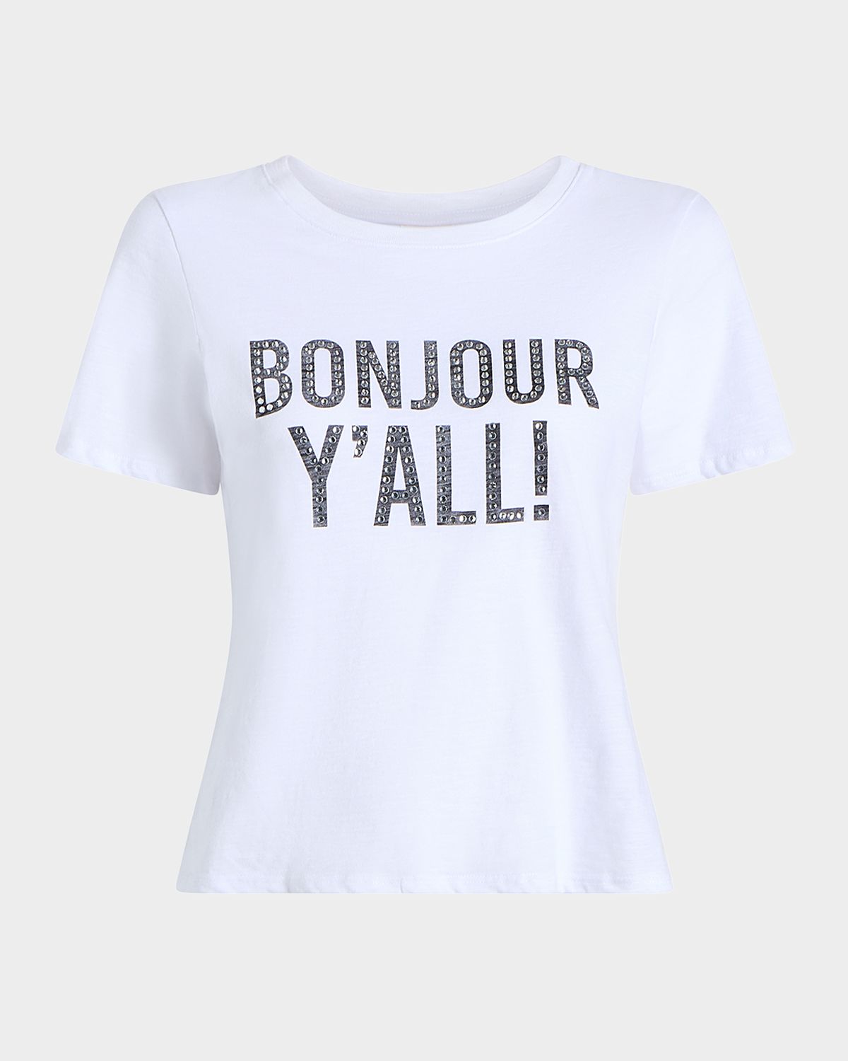 Cinq a Sept Bonjour Y 'all Embellished Shrunken Tee