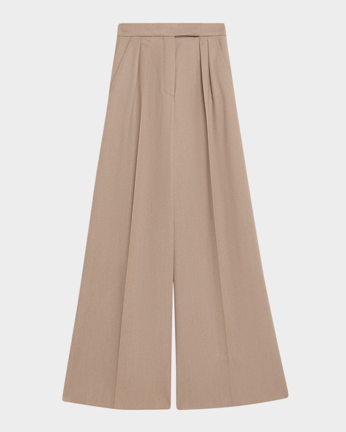 Max Mara Baden Pleated Wide-Leg Wool Pants