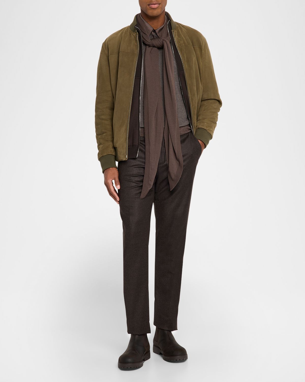 Loro Piana Men 's Rombo Wool Scarf