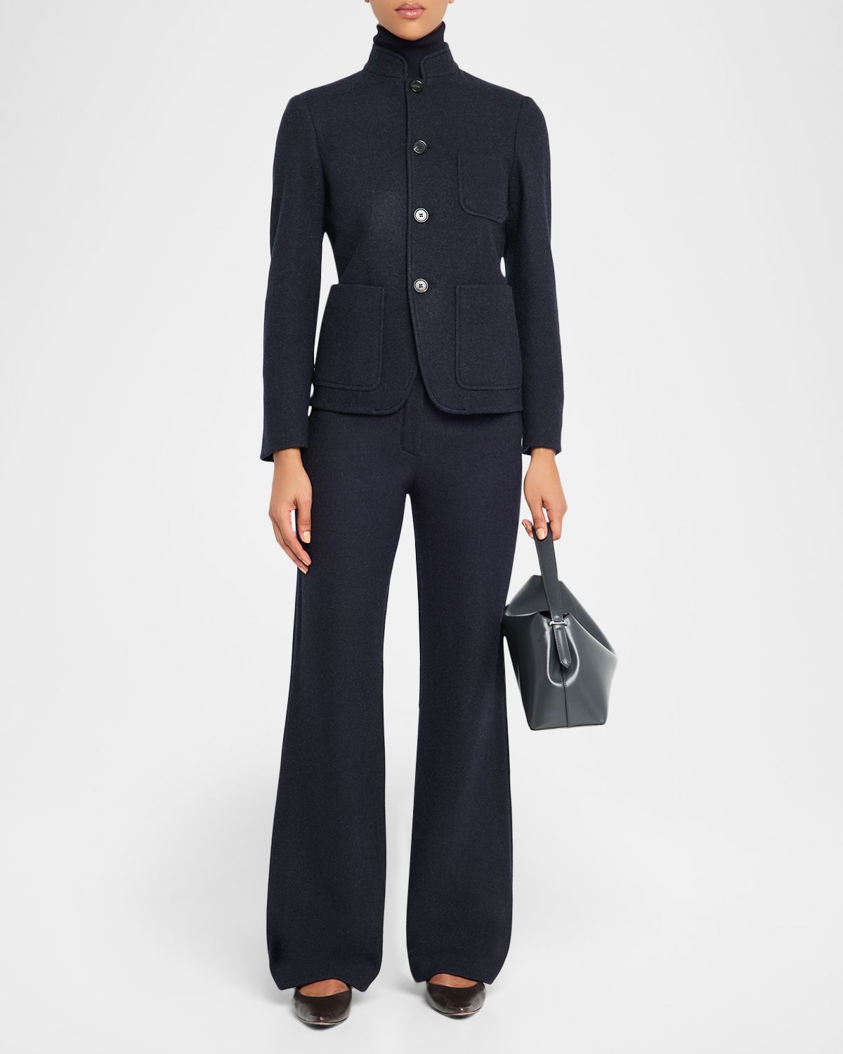 Loro Piana Robin Wool-Cashmere Straight-Leg Pants
