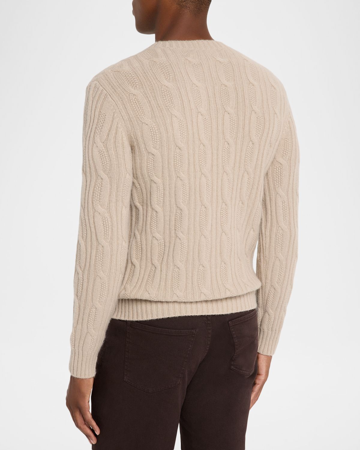 Neiman Marcus Men 's Cashmere Cable Knit Crewneck Sweater