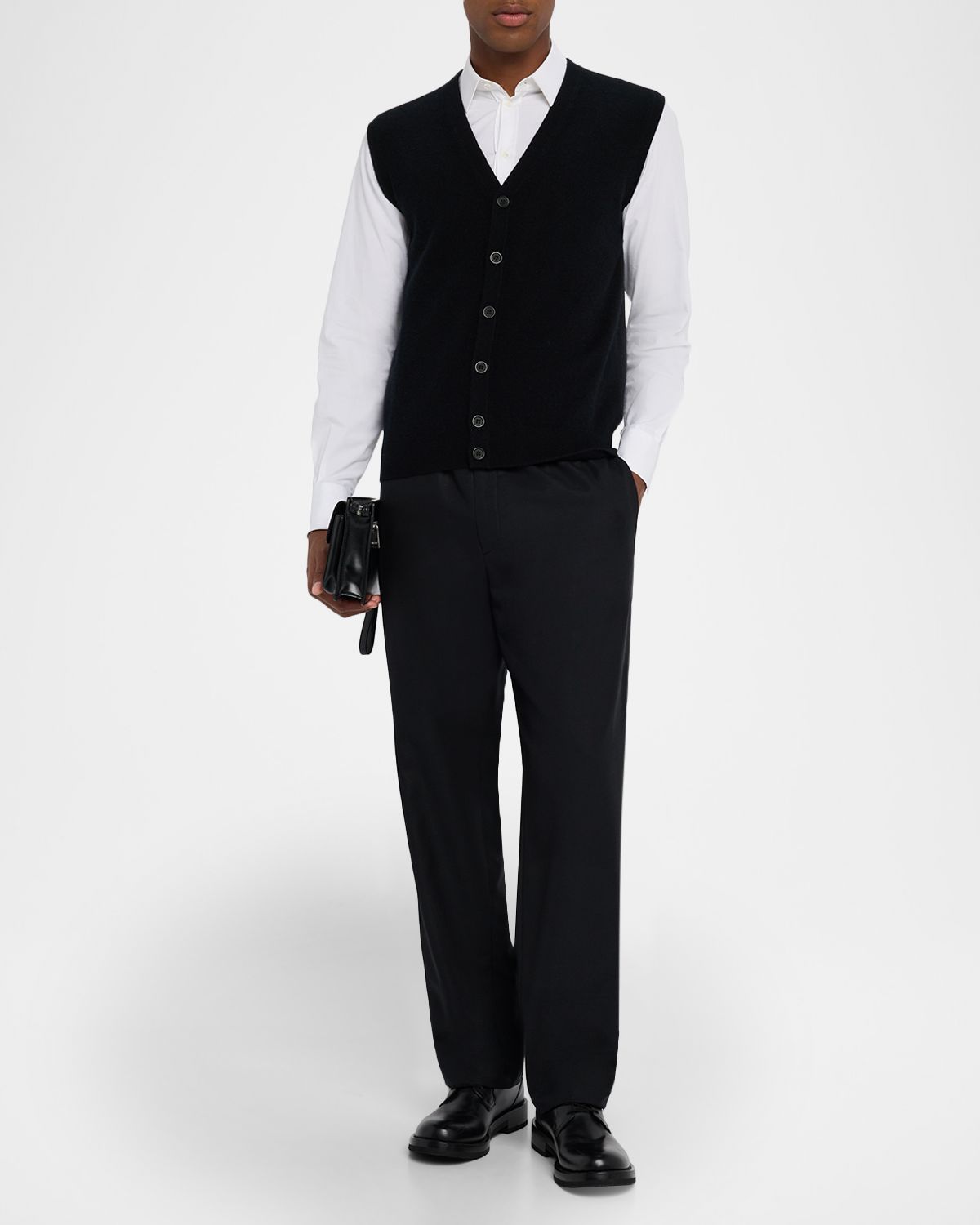 Neiman Marcus Men 's Cashmere Button-Front Vest