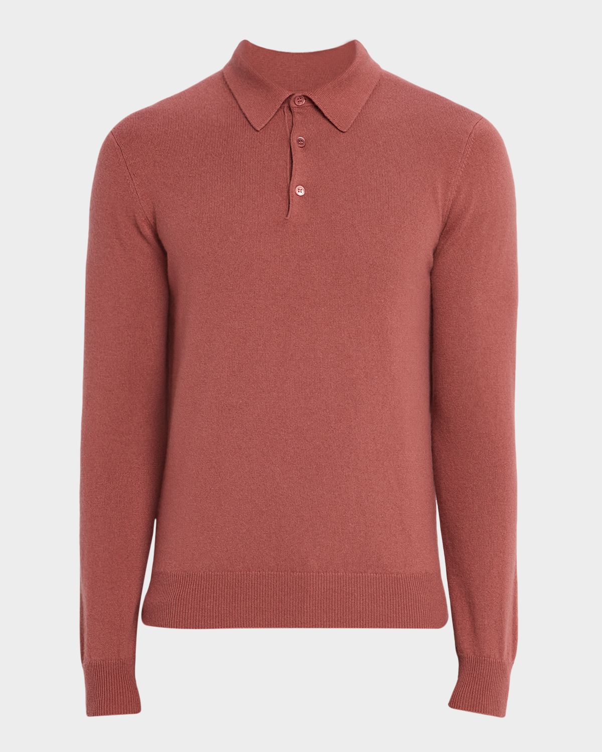 Neiman Marcus Men 's Cashmere Long-Sleeve Polo Sweater
