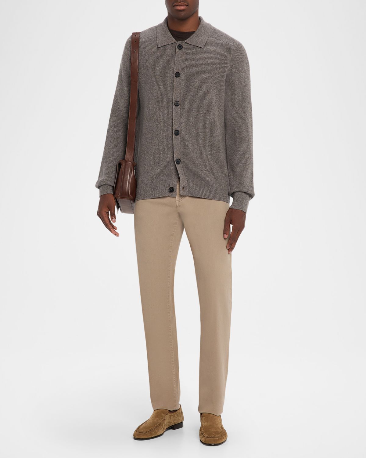 Neiman Marcus Men 's Cashmere Rib Knit Overshirt