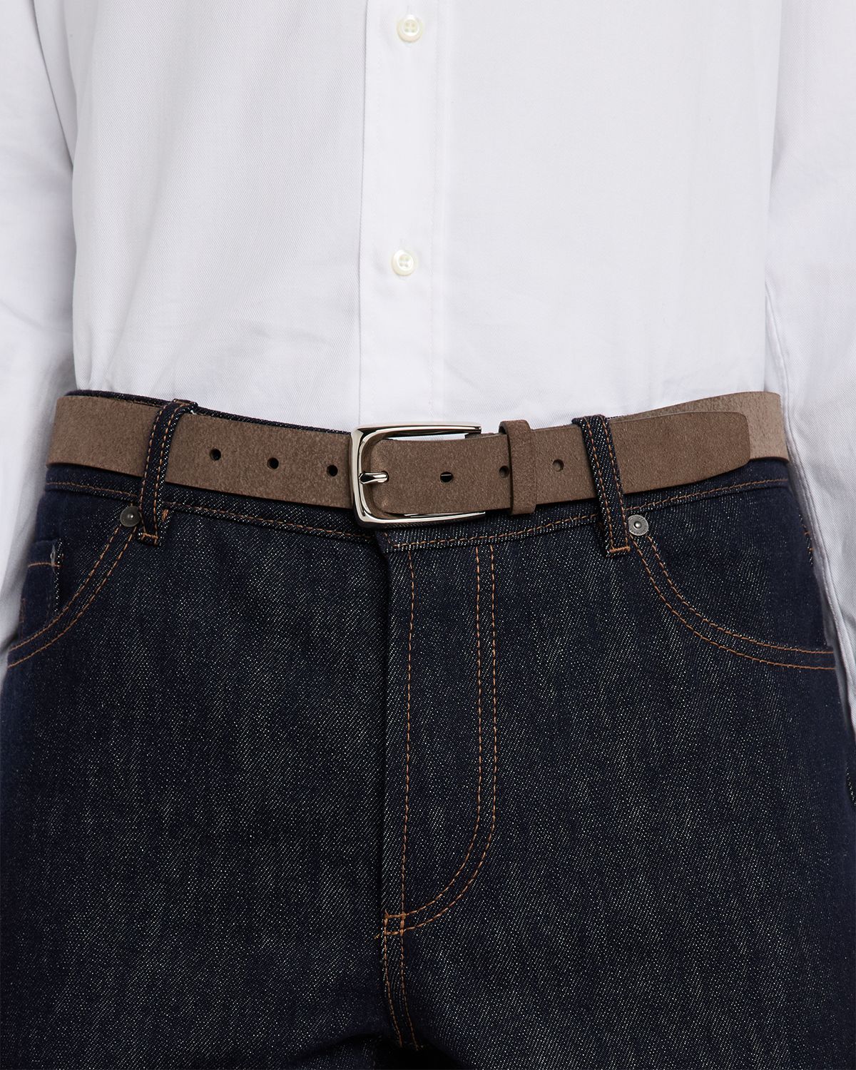 Brunello Cucinelli Men 's Reversed Leather Belt