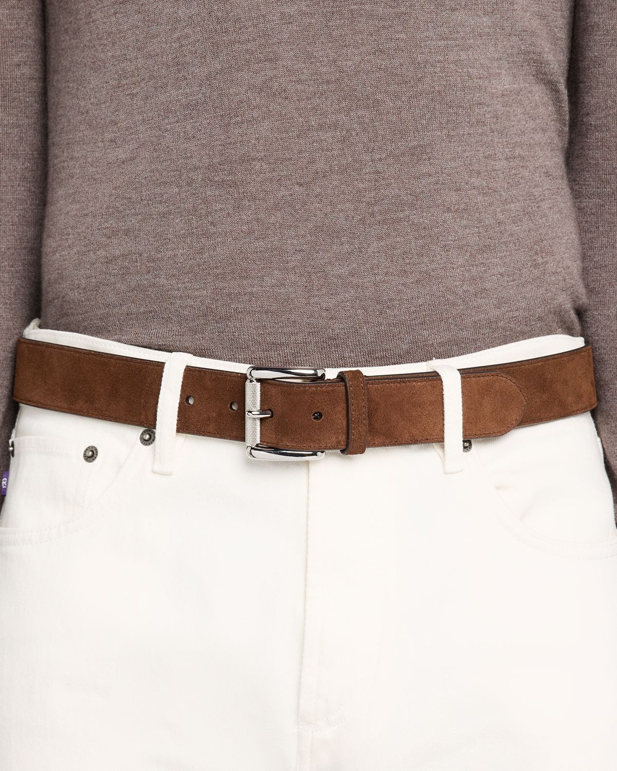 Ralph Lauren Men 's Suede Roller-Buckle Belt