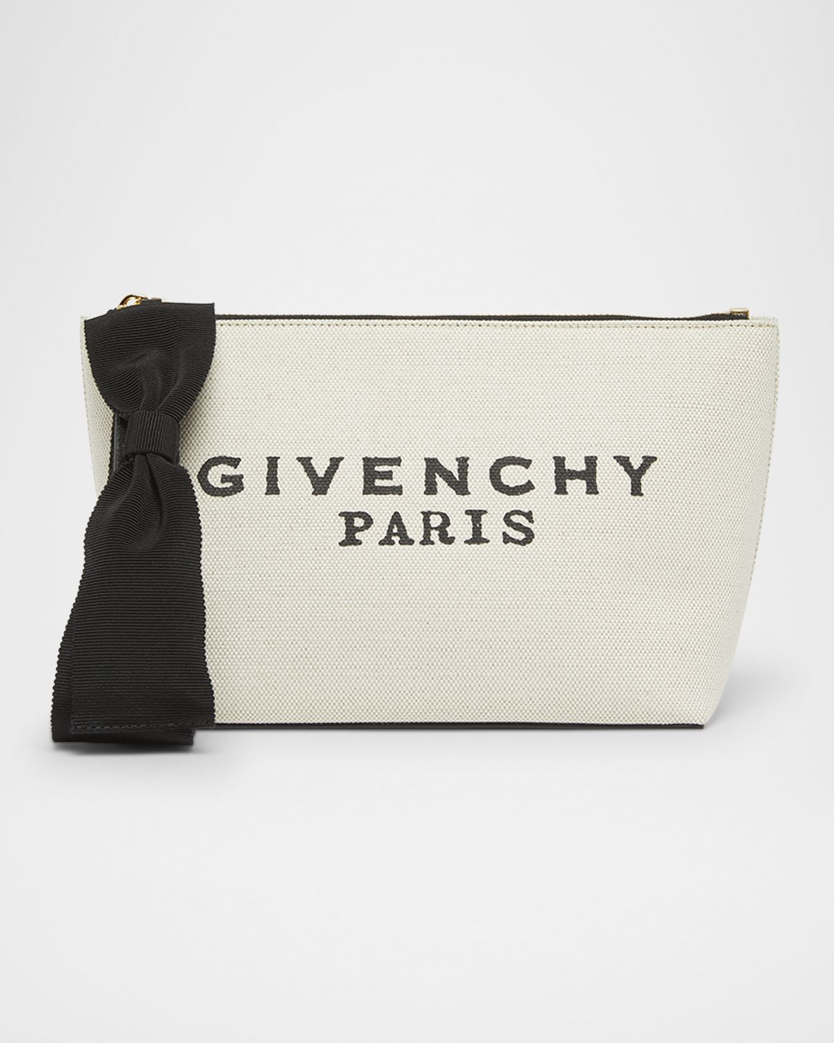 Givenchy Logo Canvas Pouch with Bow Strap