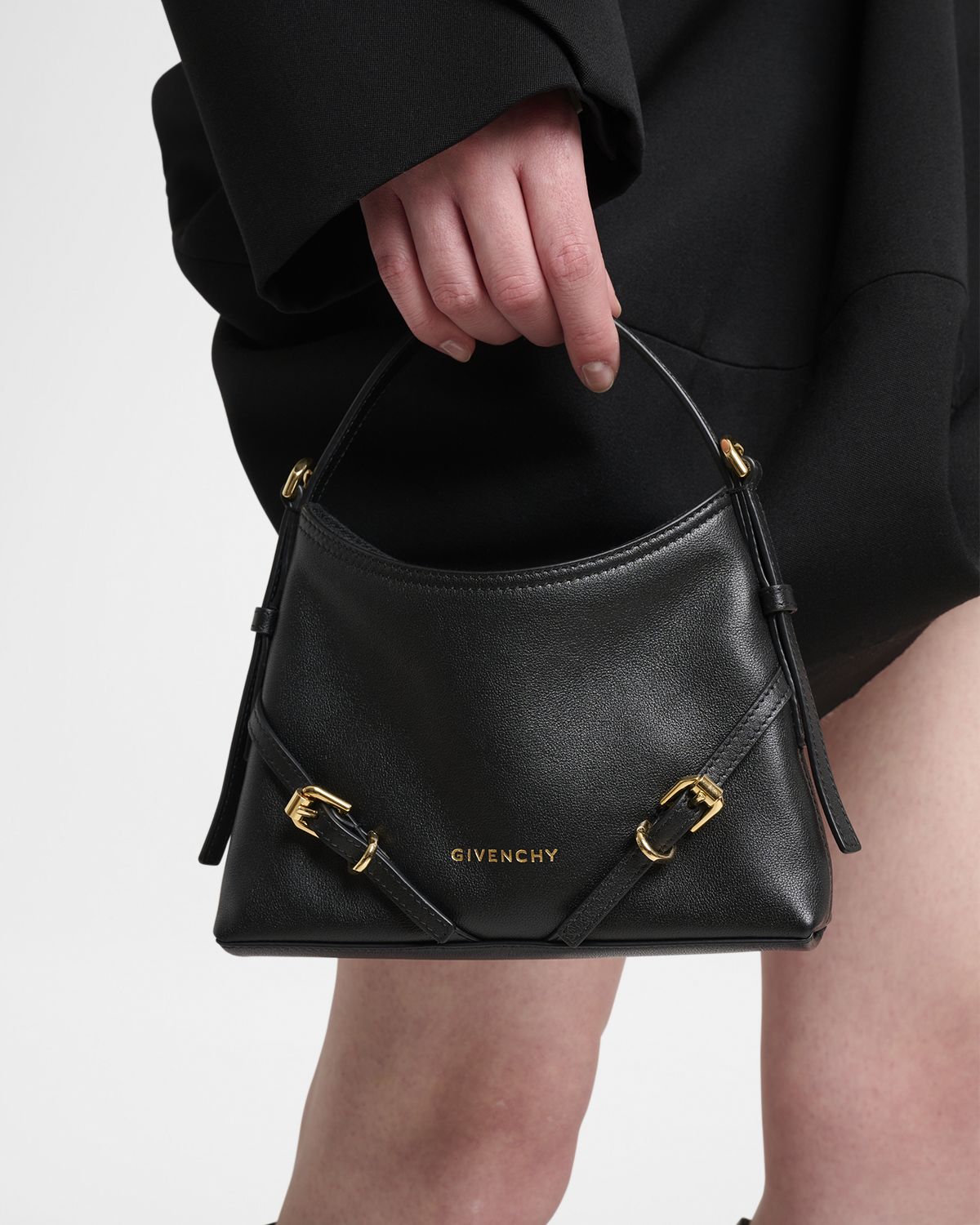 Givenchy Voyou Nano Top-Handle Bag in Shiny Leather
