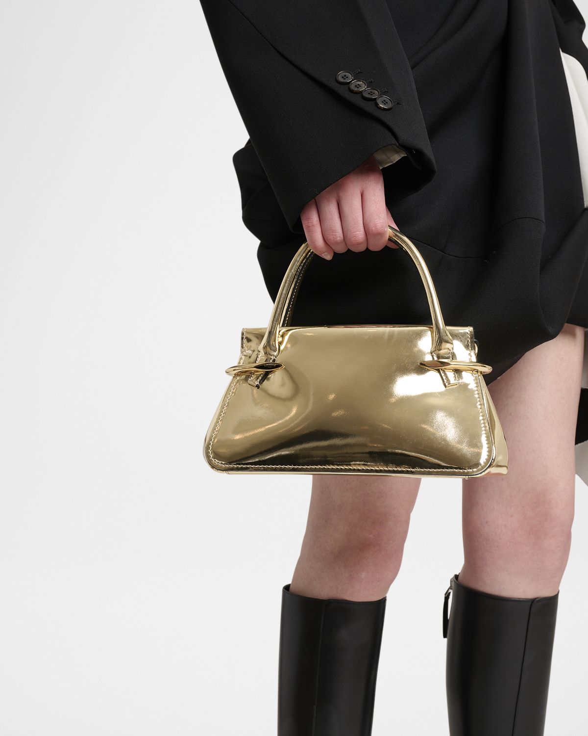 Givenchy Pinch Mini Shoulder Bag in Metallic Leather