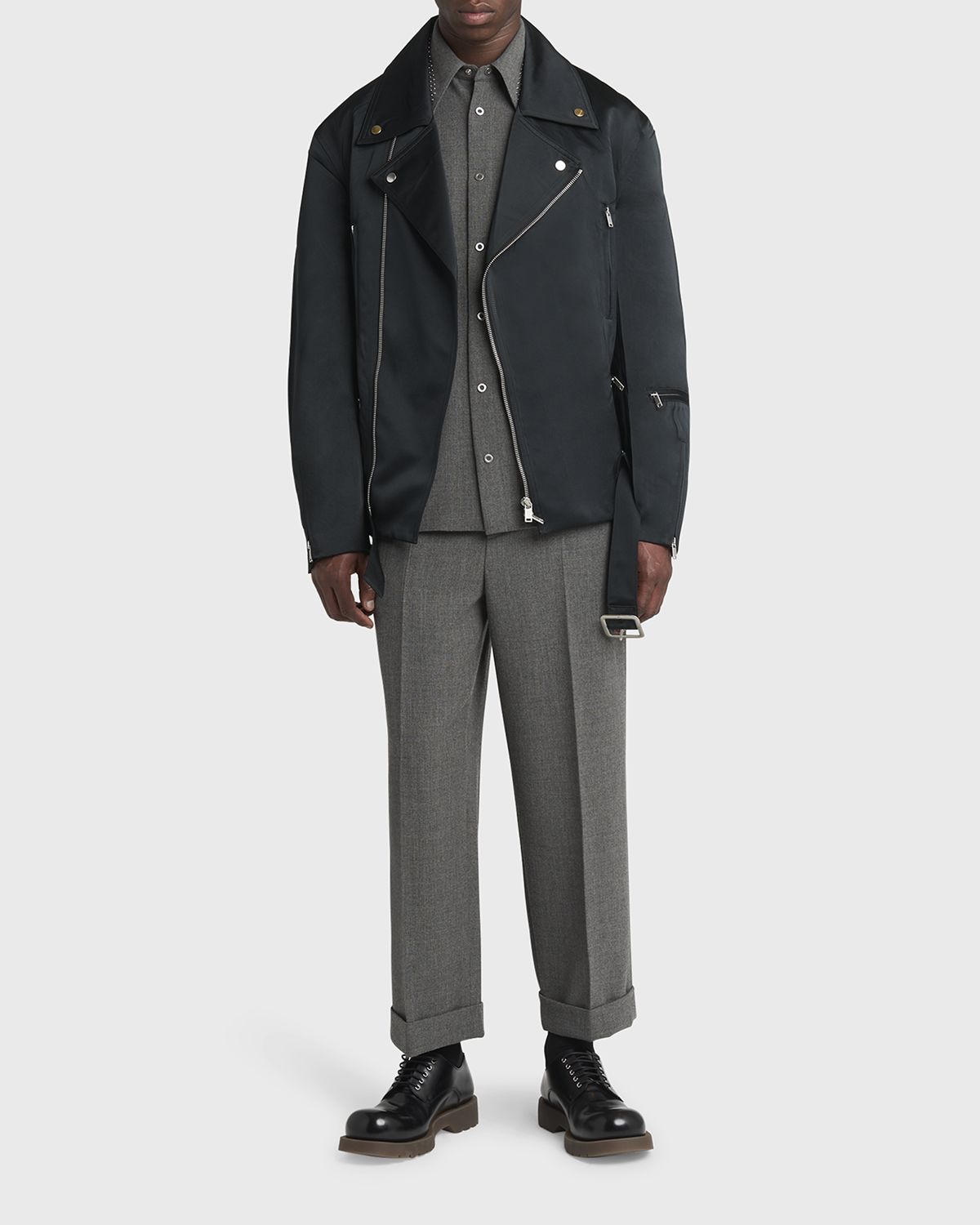 Jil Sander Men 's Oversized Asymmetric Zip Biker Jacket