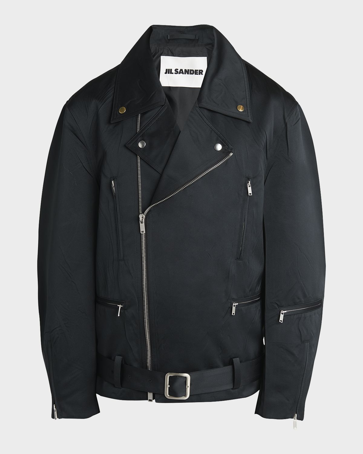 Jil Sander Men 's Oversized Asymmetric Zip Biker Jacket
