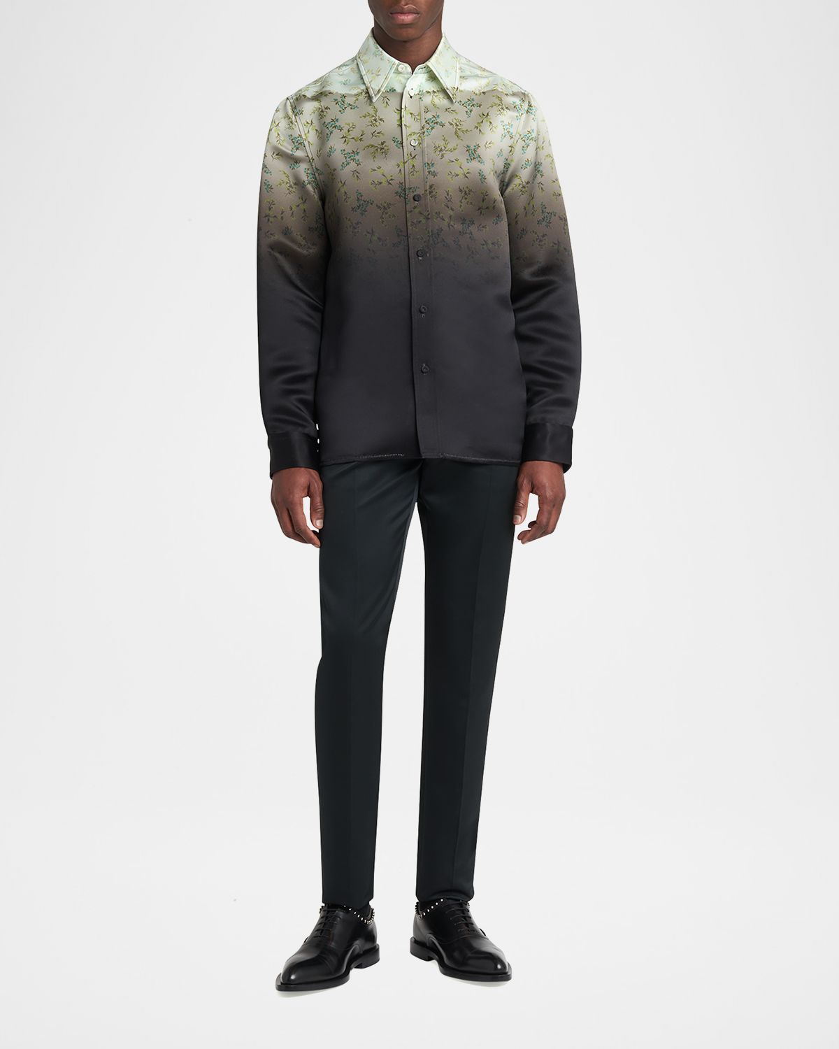 Jil Sander Men 's Degrade Silk Floral Button-Down Shirt