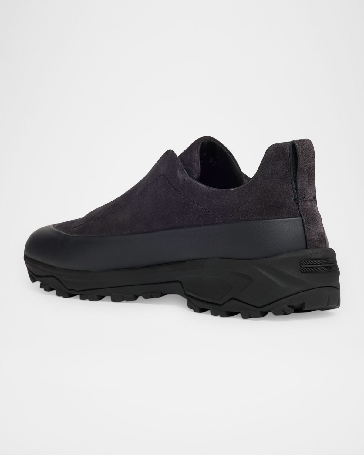 ZEGNA Men 's Triple Stitch Monte Suede and Leather Slip-On Sneakers | Thumbnail 4