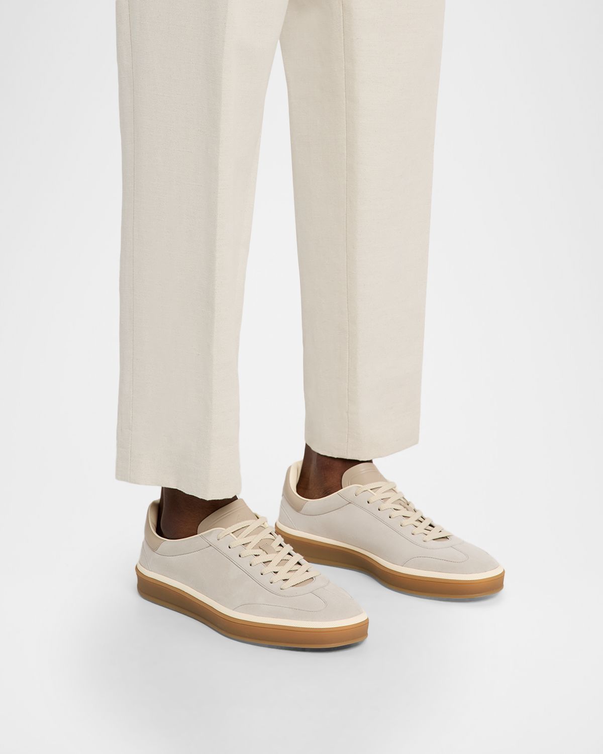 Loro Piana Men 's Tennis Walk Suede & Leather Sneakers
