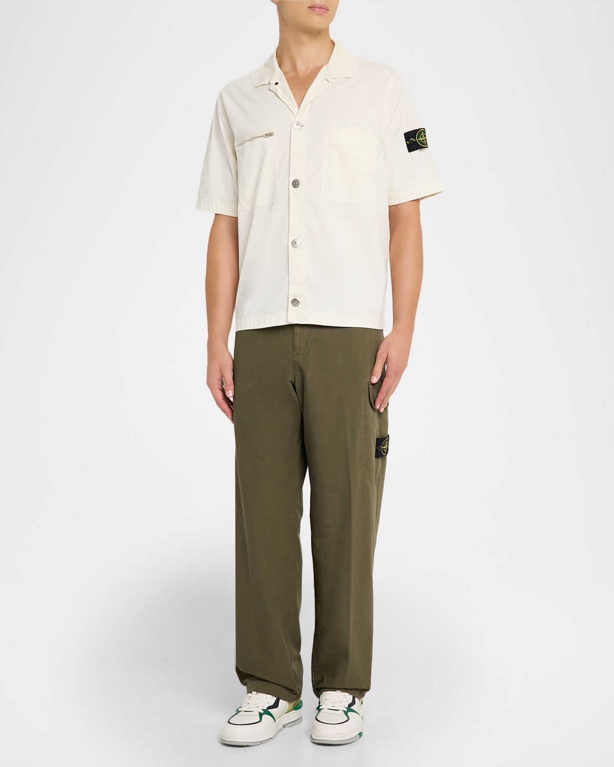 Stone Island Men 's Cotton Twill Stretch Overshirt