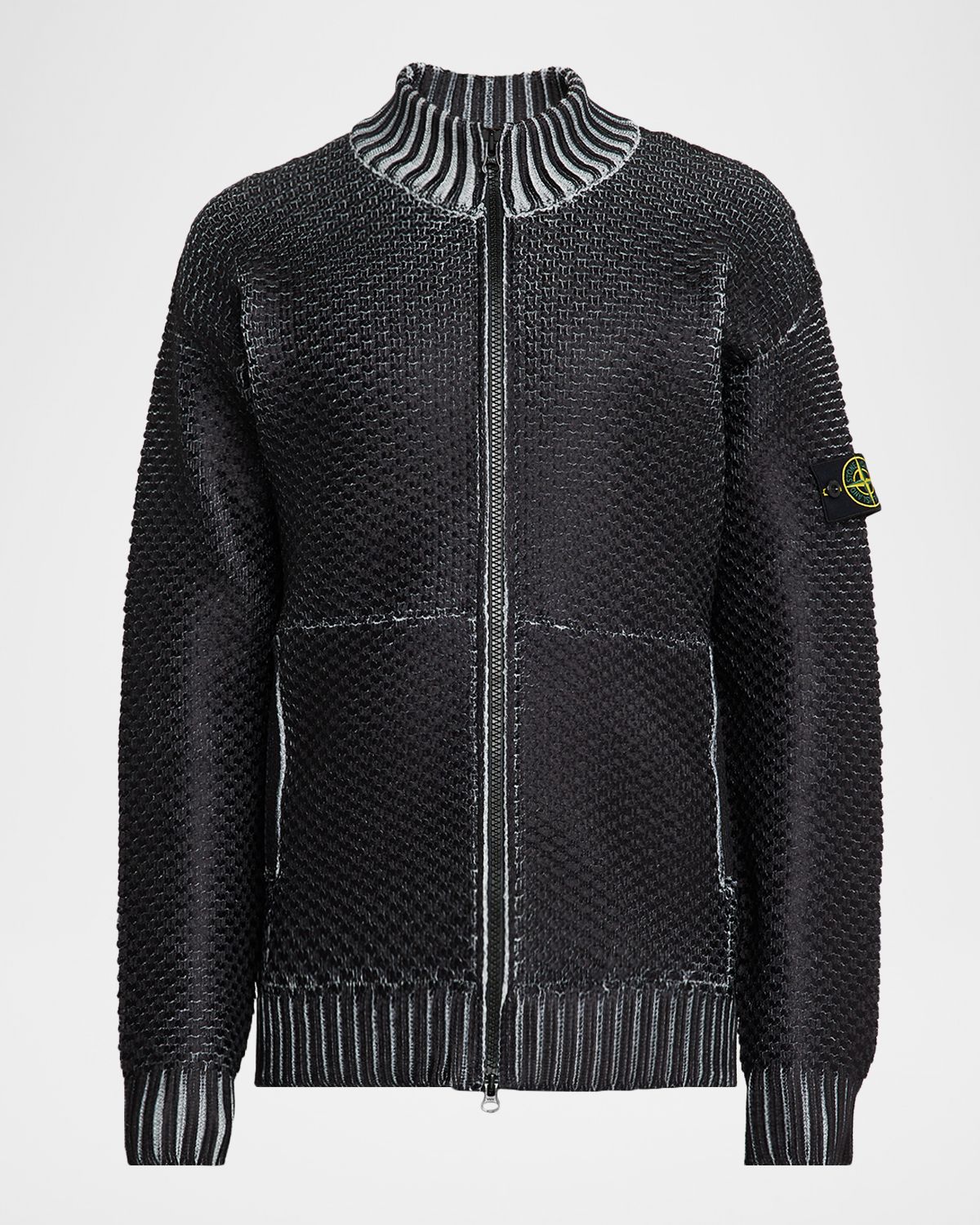 Stone Island Men 's Zipper Cardigan Sweater with Pockets