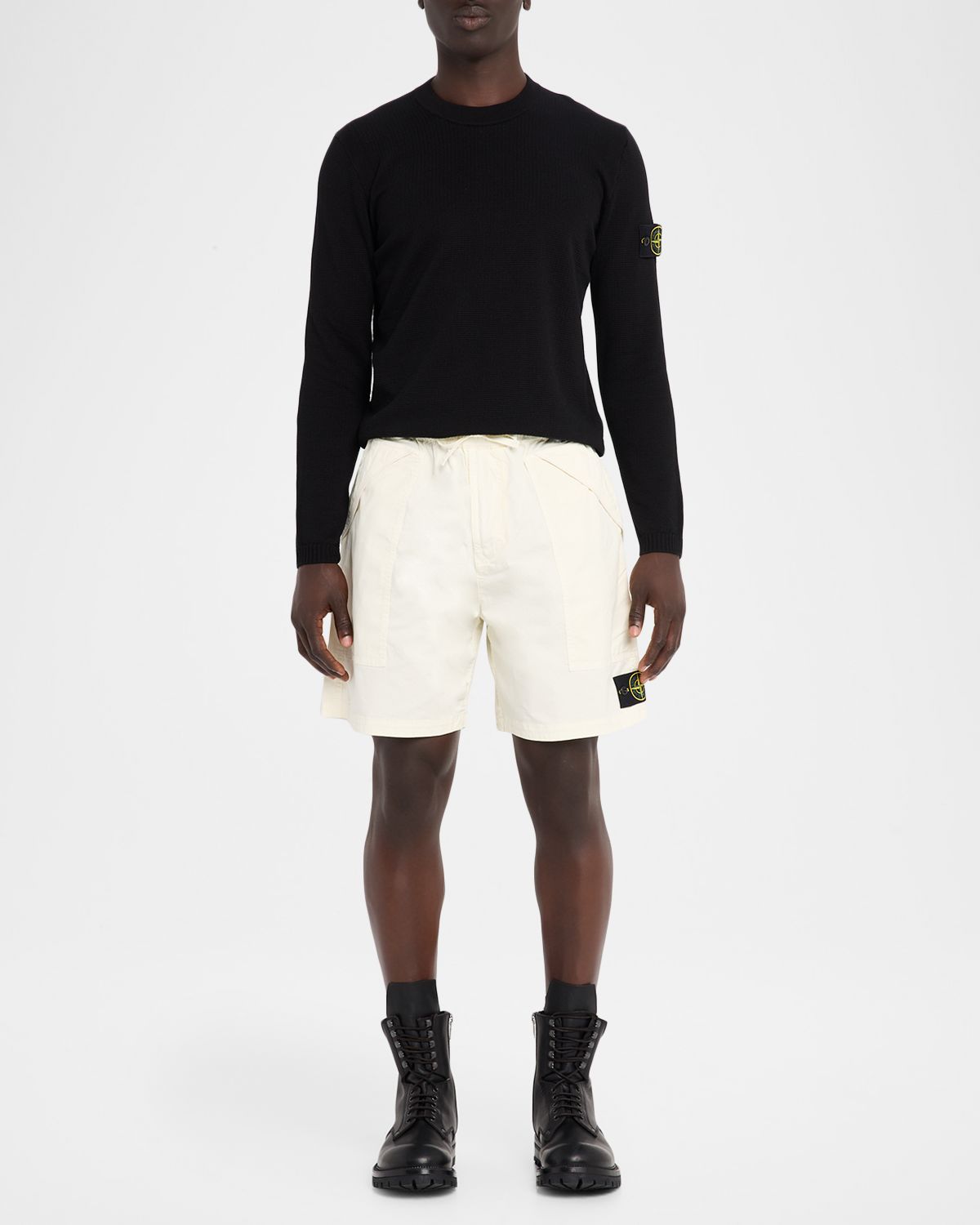 Stone Island Men 's Cotton Stretch-Drawstring Pull-On Shorts