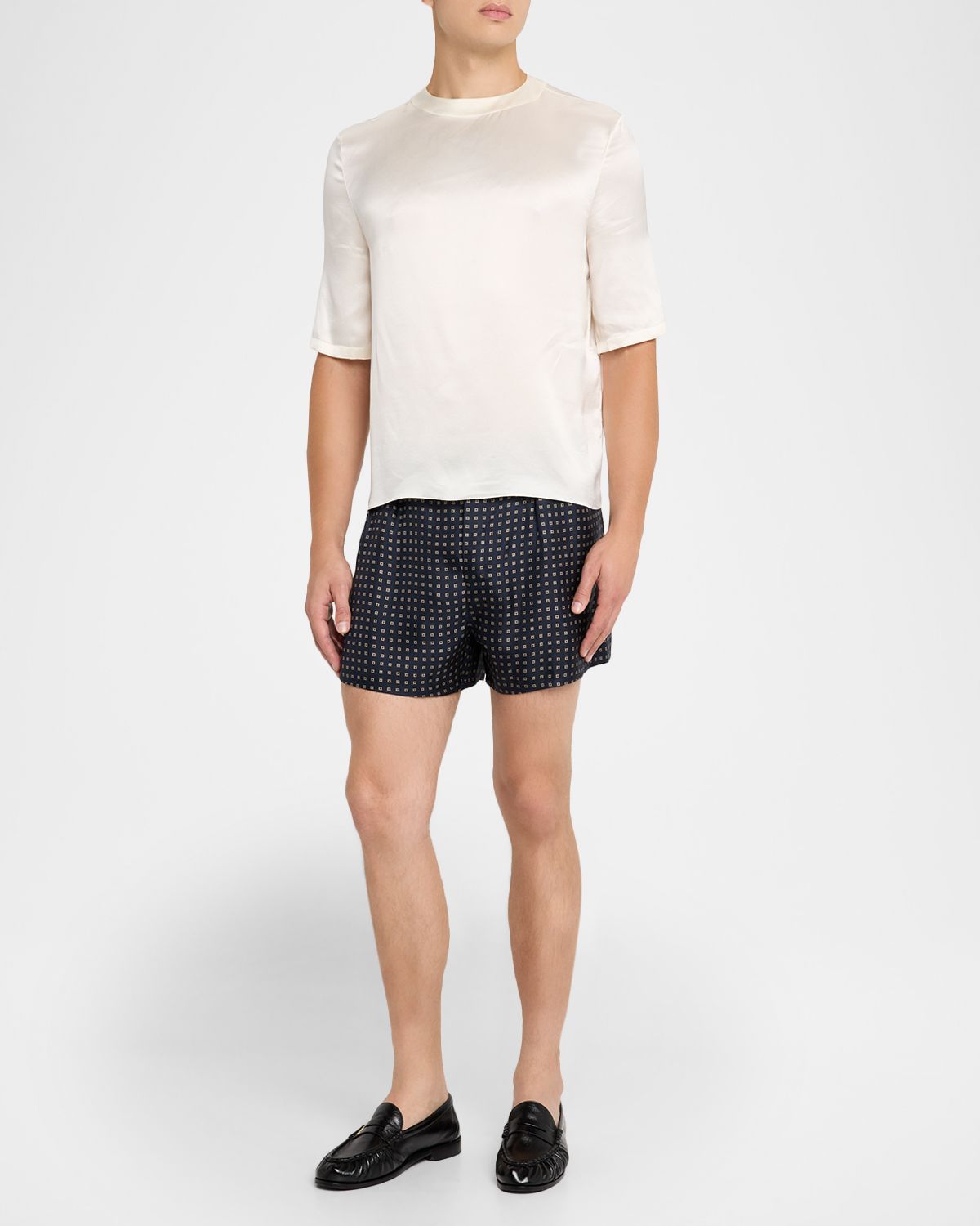 Saint Laurent Men 's Printed Pajama Shorts