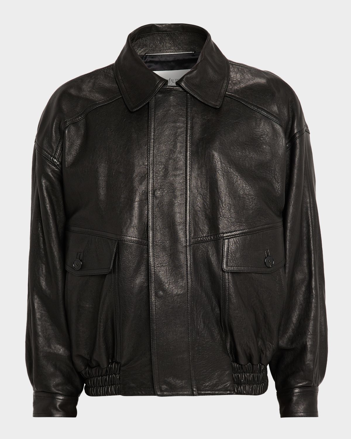Saint Laurent Men 's Grained Leather Blouson Jacket