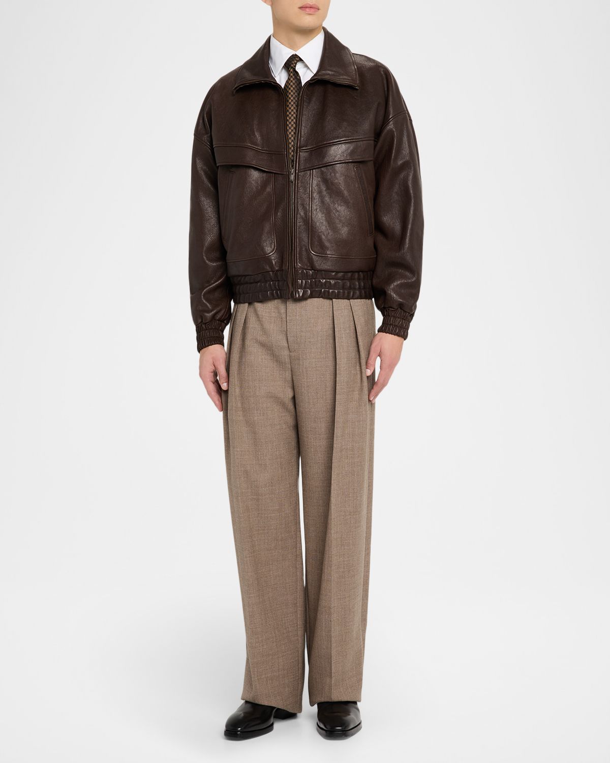 Saint Laurent Men 's Leather Blouson Jacket