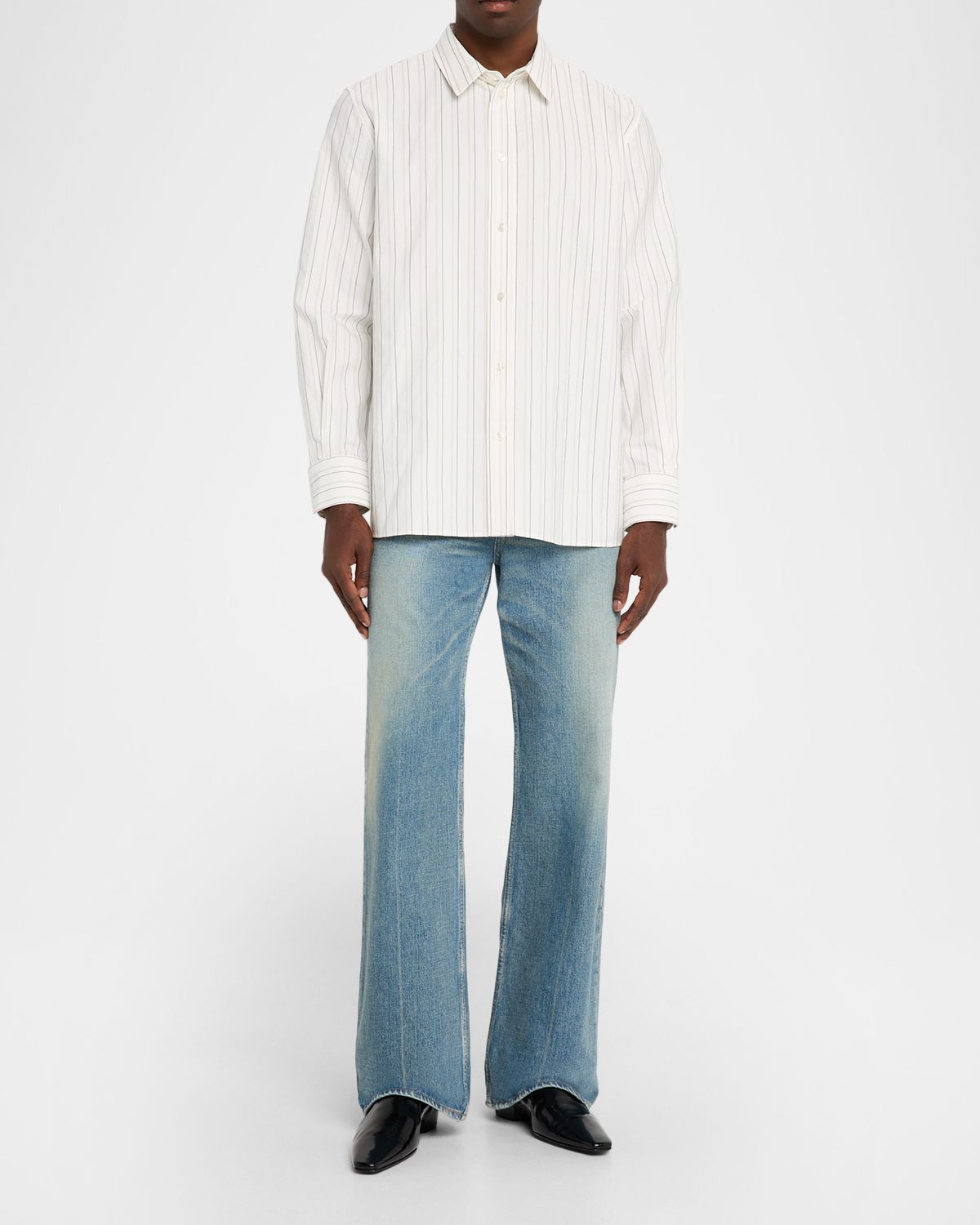 Saint Laurent Men 's Striped Sport Shirt