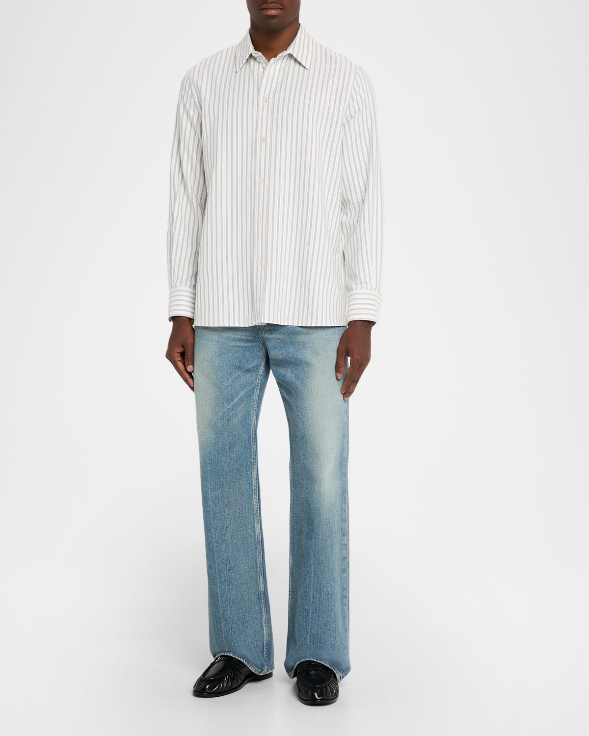 Saint Laurent Men 's Striped Sport Shirt