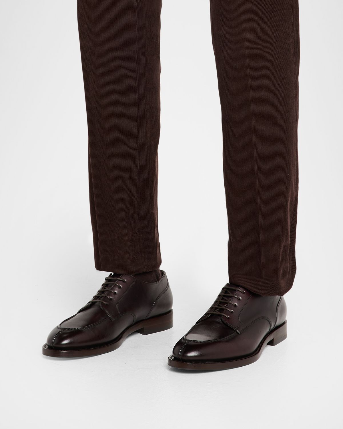 Brunello Cucinelli Men 's Burnished Calfskin Derby Shoes