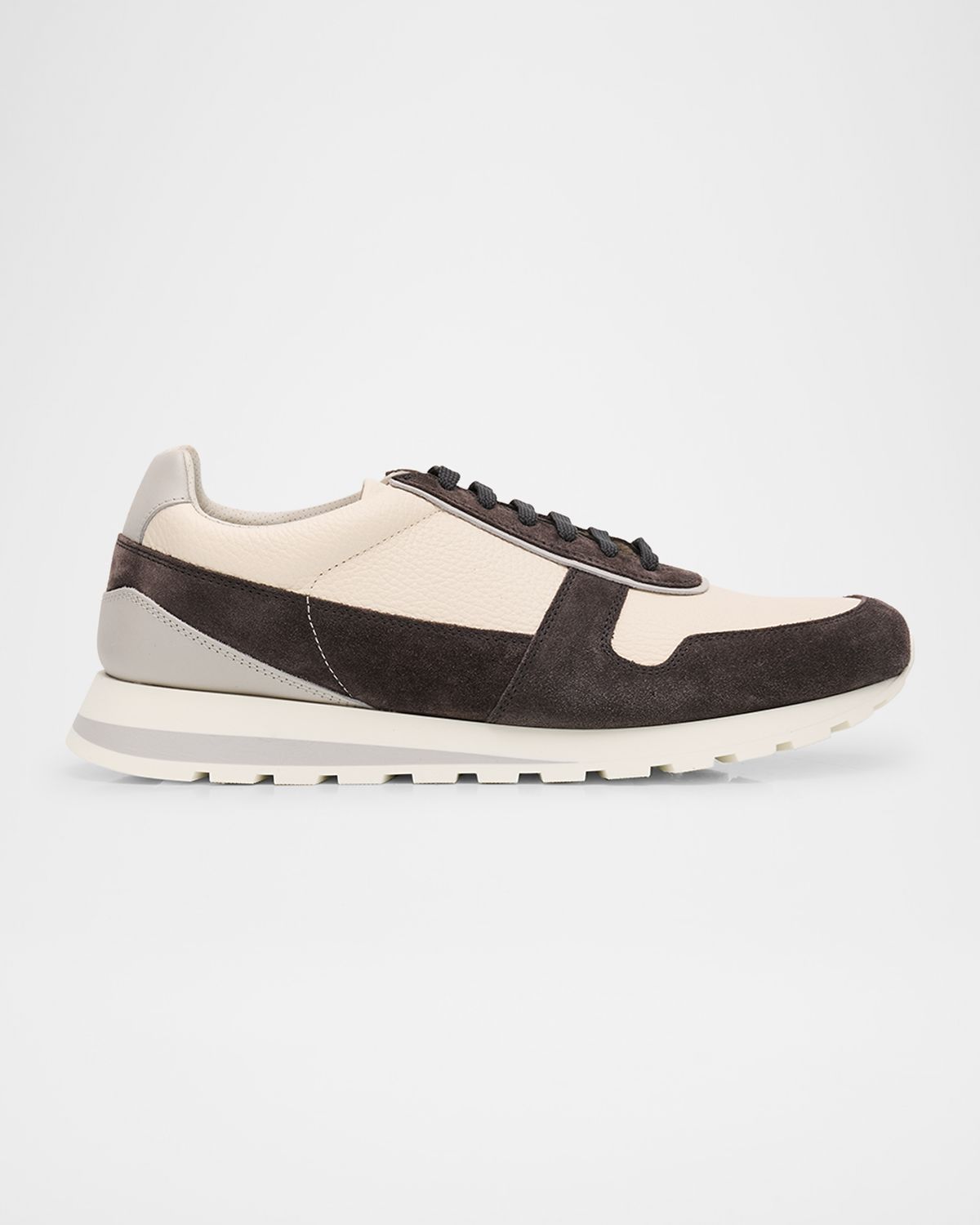 Brunello Cucinelli Men 's Washed Suede and Calfskin Runner Sneakers