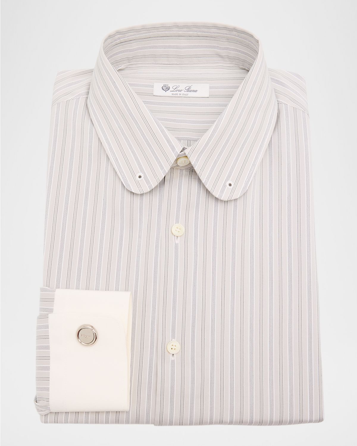 Loro Piana Men 's Elia Pin-Collar French Cuff Dress Shirt