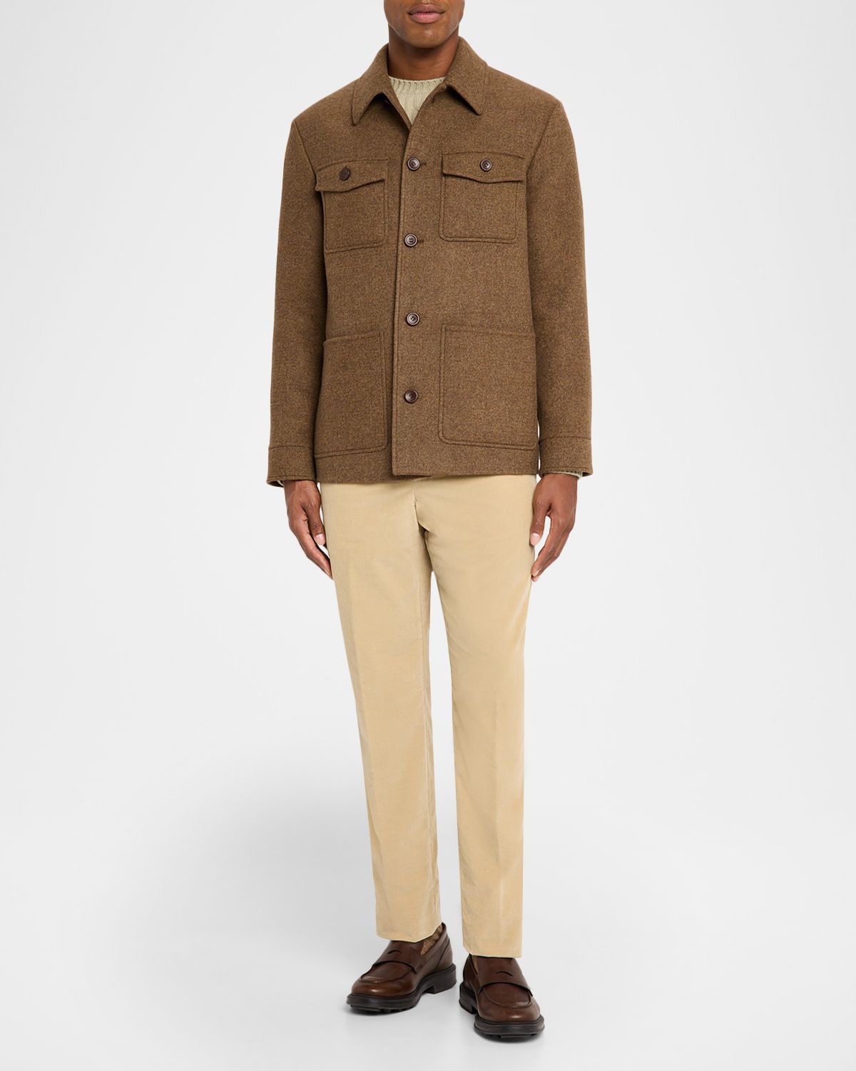 Loro Piana Men's Devis Caban Wish Wool and Cashmere Jacket