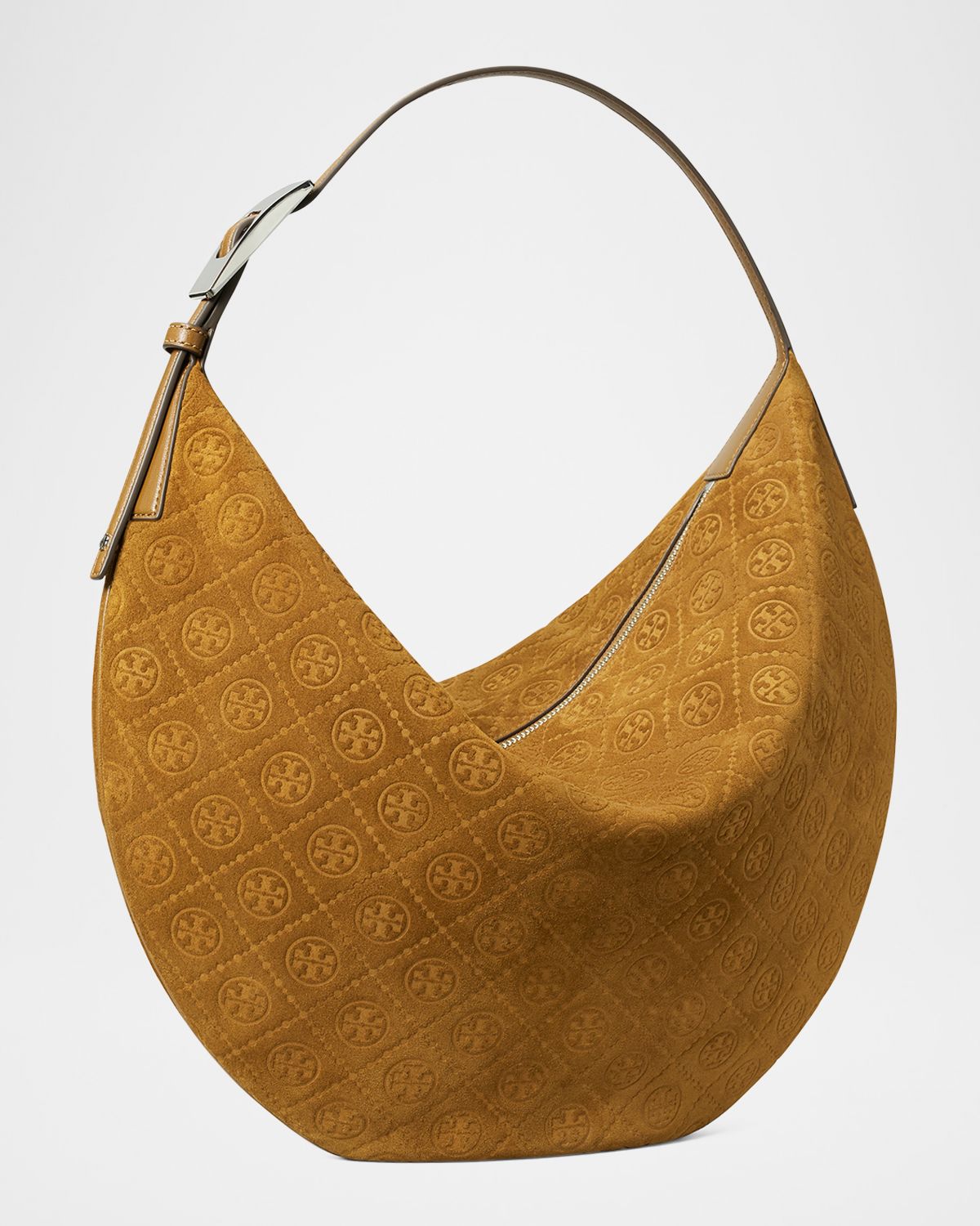 Tory Burch T Monogram Suede Balloon Bag