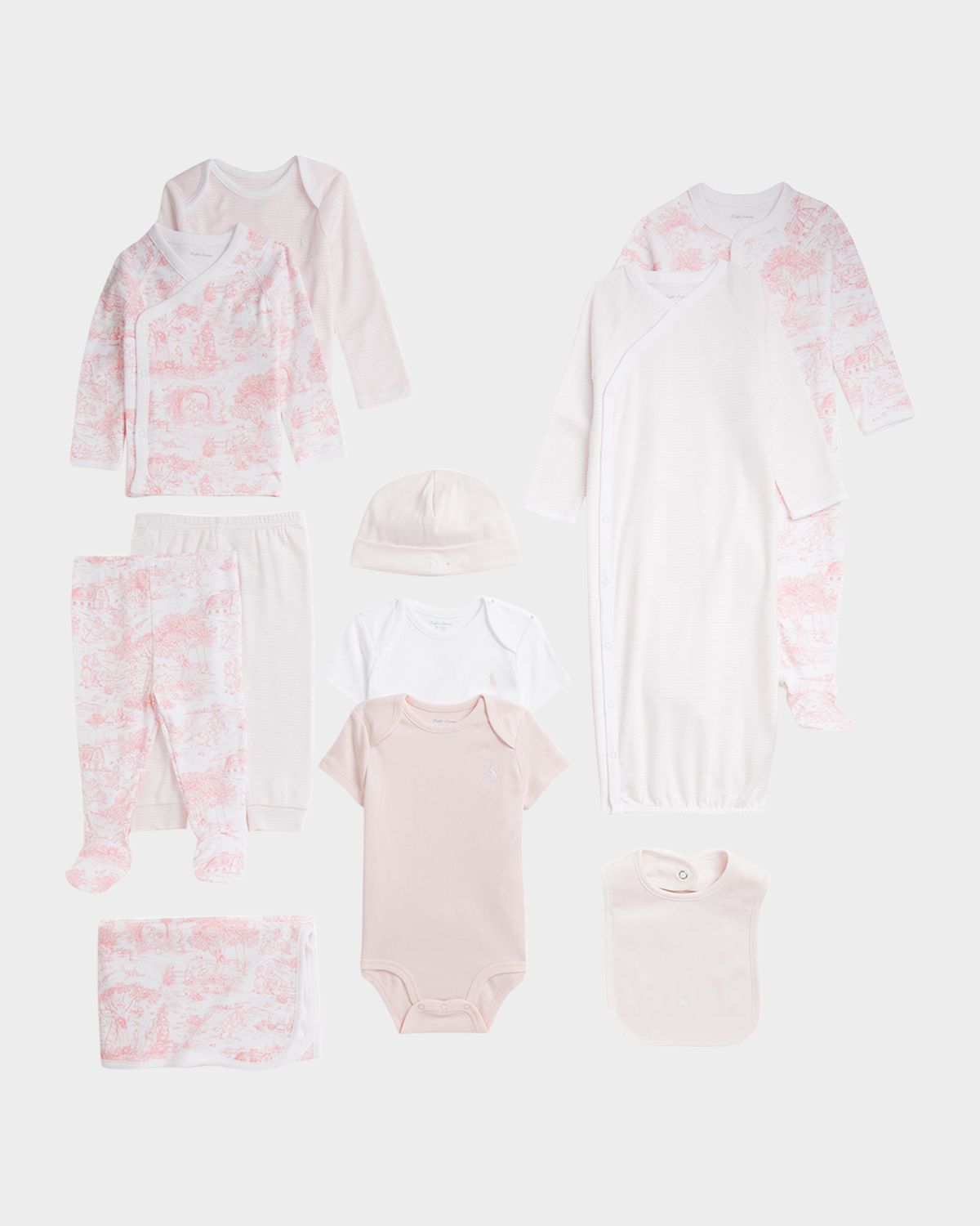 Polo Ralph Lauren Girl 's 11-Piece Cotton Interlock Gift Set, Size Newborn-9M
