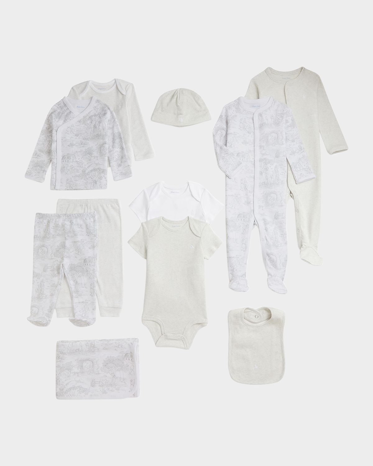 Polo Ralph Lauren Boy 's 11-Piece Interlock Cotton Gift Set, Size Newborn-9M
